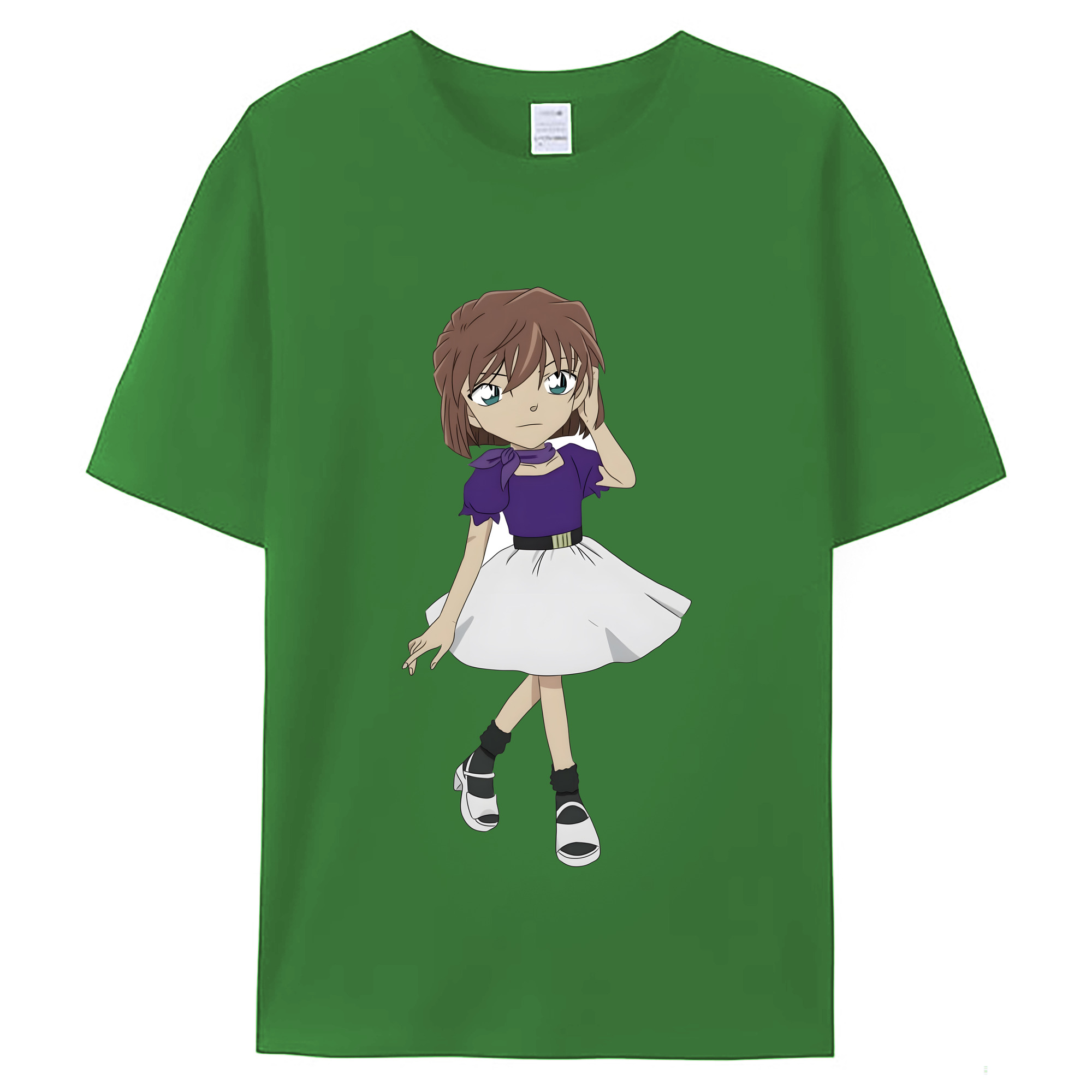 （画像用） 名探偵コナン 灰原 哀 はいばら あい Detective Conan Anita Hailey、Vi Graythorn Haibara Ai レディースカジュアルプリントTシャツ（綿100％）